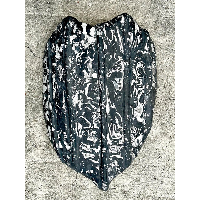Vintage Italian Scagliola Artisanal Pigmented Plaster Turtle Shell For Sale - Image 4 of 17