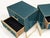 Petrol Teal Murano Glass Bedside Tables with Polished Brass from Justfurnituress SRL, Set of 2 For Sale - Image 4 of 9