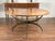 French French Dining Table with Round Parquetry Top circa 1900 and New Custom Iron Base For Sale - Image 3 of 7