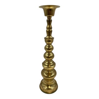 Vintage Brass Column Candlestick For Sale