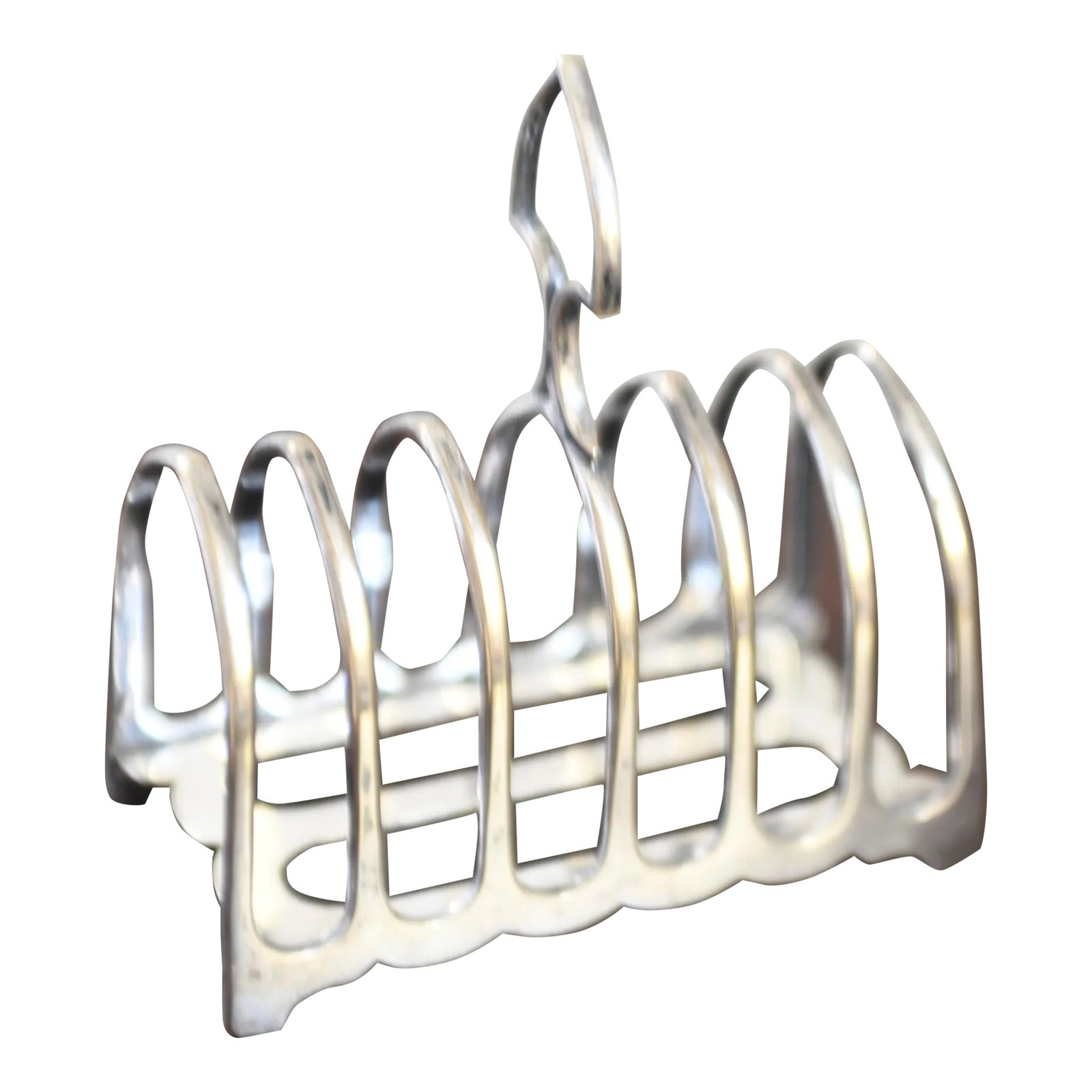 Edwardian English Silverplate 6-Toast Bun Footed Toast Server | Chairish