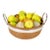 Mid Century Modern Chrome Ring-Handled Basket Centerpiece Composite Fruit Pears For Sale