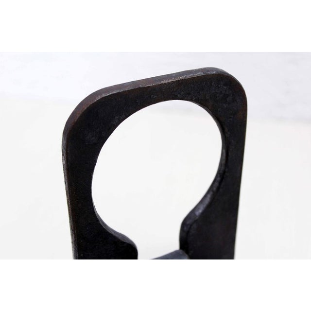 Black Brutalist Iron Candleholder, 1970s For Sale - Image 8 of 11