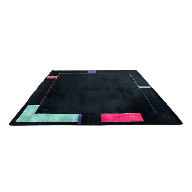 Vintage Square Kinast Rug, 1980s For Sale