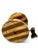 Brown 2-Toned Striped Wooden Table Lamp For Sale - Image 8 of 11