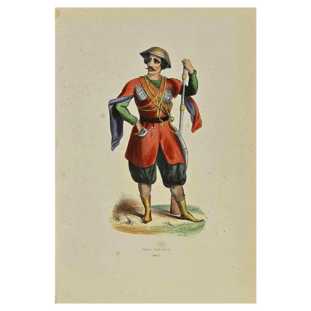 Auguste Wahlen, Imerethian Prince, Lithograph, 1844 For Sale