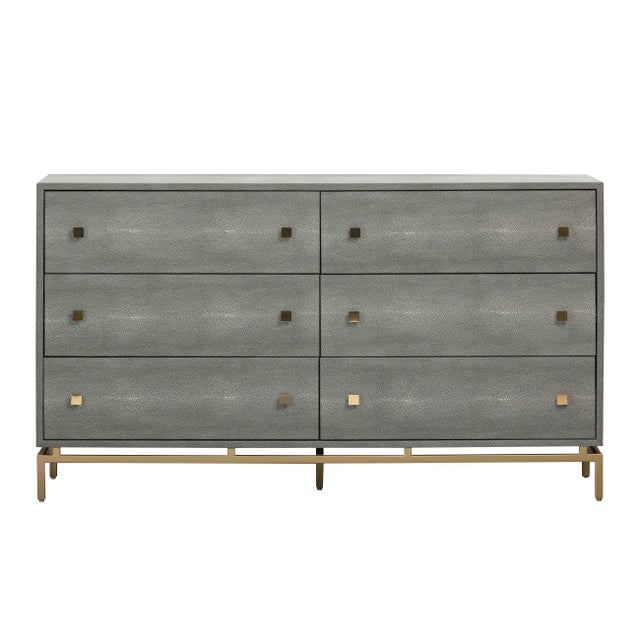 Pesce Shagreen 6 Drawer Dresser For Sale - Image 4 of 12
