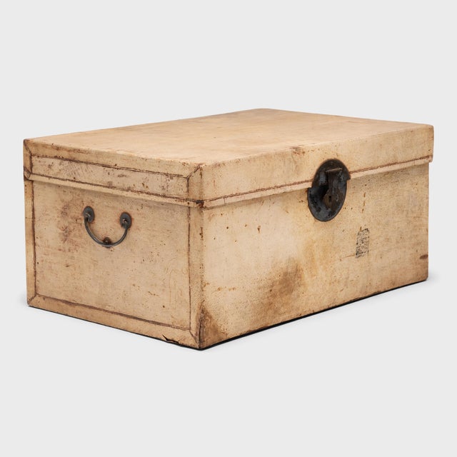 Chinese Chinese Blonde Hide Storage Trunk, C. 1800 For Sale - Image 3 of 7