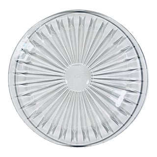 1920s Val Saint Lambert Crystal Cake Serving Plate For Sale