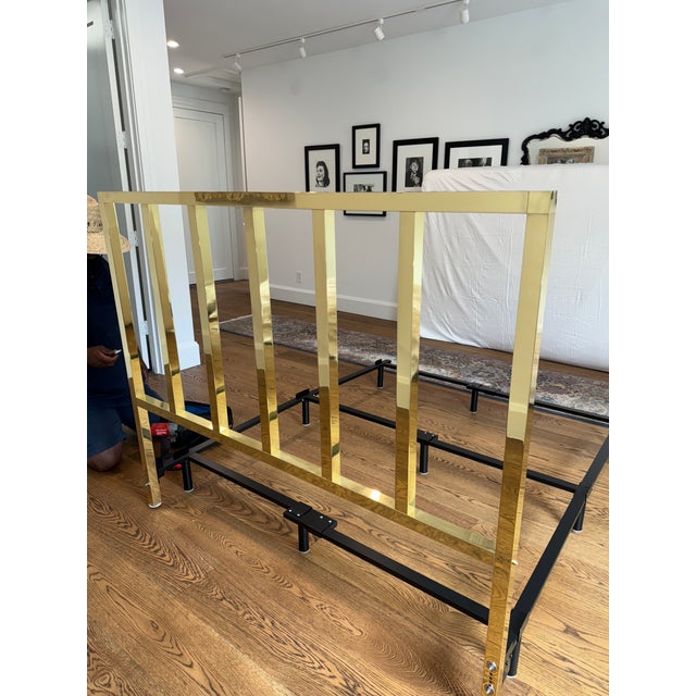 1970s 1979 Modern Brass Queen Headboard For Sale - Image 5 of 9