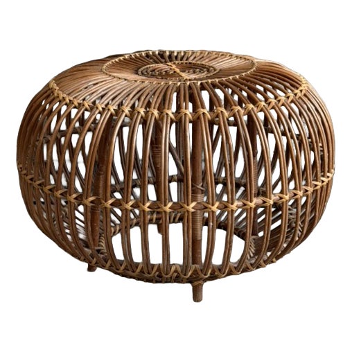 Wicker Lobster Pot Ottoman by Franco Albini, 1960s For Sale