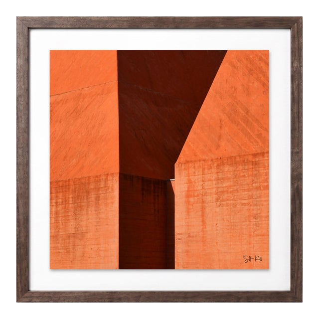 “Cascais 06” Giclee Archival Pigment Print 18x18 Framed in Walnut For Sale