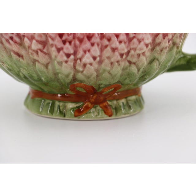 1950s Barbotine French Sauce Boat or Gravy Boat, Majolica For Sale - Image 9 of 18