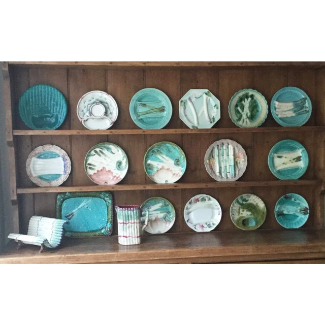 Late 19th Century Late 19th Century French Majolica Artichoke Plate Longchamp For Sale - Image 5 of 8