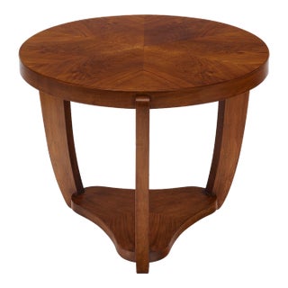 Art Deco Blond Walnut Gueridon For Sale