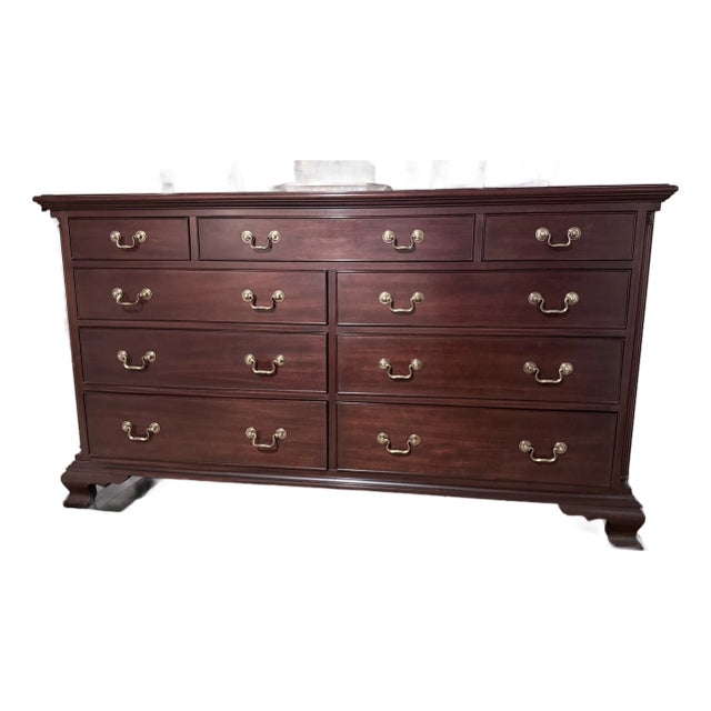 Henkel Harris 66" Solid Mahogany Dresser For Sale
