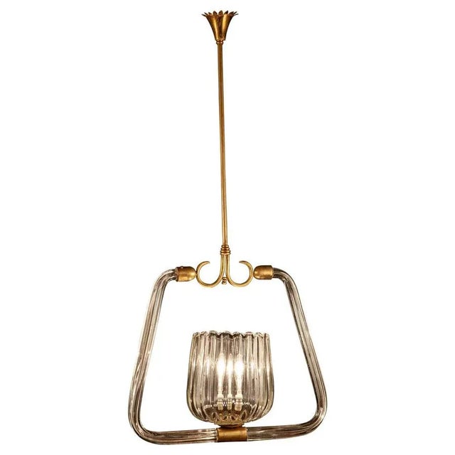 Art Deco Murano Grass Lantern, 1940 For Sale - Image 11 of 11