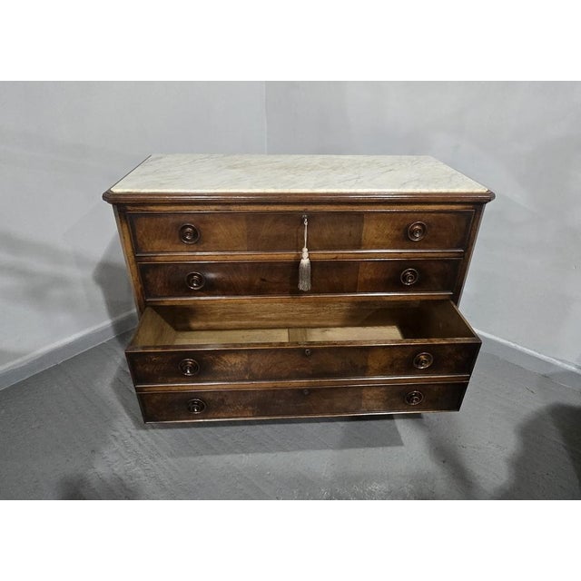 Antique French Walnut Commode, 1850 For Sale - Image 10 of 17