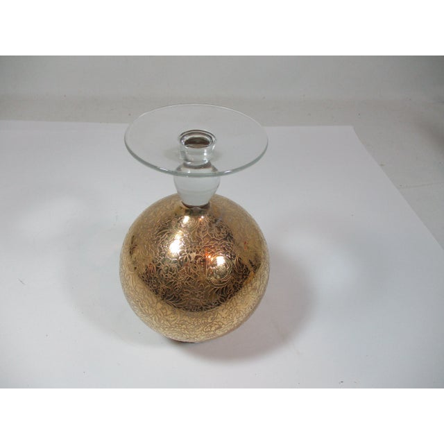 Glass 1950s Hollywood Regency Stemmed Rose Vase For Sale - Image 7 of 9