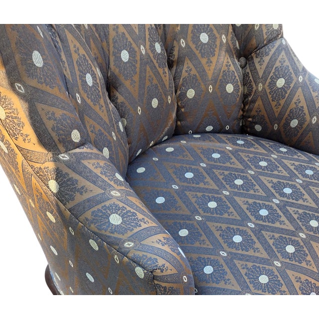 Brown Marge Carson Boudoir Lounge Accent Chair French Tuffed Wingback Armchair Regency For Sale - Image 8 of 12