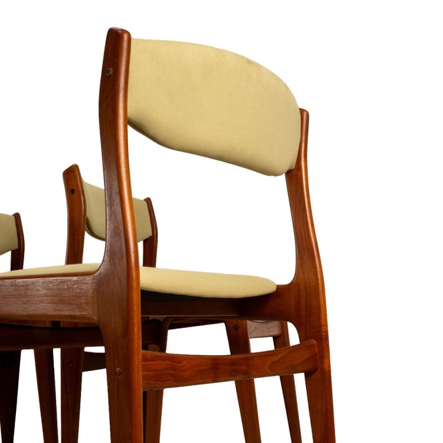 1980s Set of 8 Danish Modern Solid Teak Dining Chairs Acquired From D-Scan For Sale - Image 14 of 18