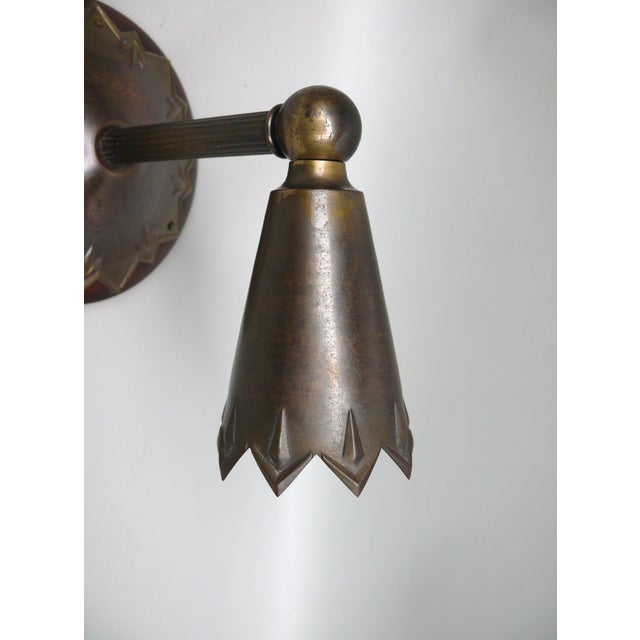 Art Nouveau Brass Wall Lights in the style of Dagobert Peche, Austria, 1890s, Set of 2 For Sale - Image 17 of 18