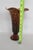 Art Glass Vase Italian Style Tortoiseshell Leopard Print With Ruffled Edge 4881b For Sale - Image 11 of 12
