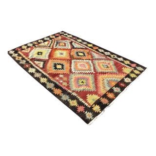 1960's Bohemian Kilim - 69" X 104" For Sale