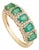 1.31 Carat Emerald & Diamond Statement Band Ring in 14k Yellow Gold Size 4 For Sale