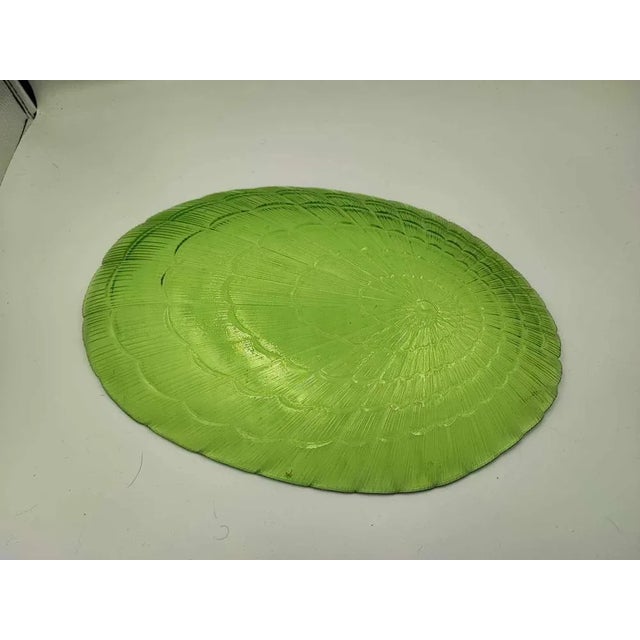 Art Deco Green Glass Plate, 1920s For Sale - Image 4 of 5
