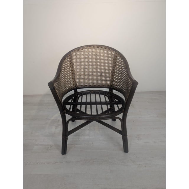 Vintage Armchair with Raffia and Viennese Weave For Sale - Image 3 of 16
