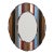 Coastal Striped Wood Oval Wall Mirror for Beach House Cottage Cabin Home Rustic For Sale