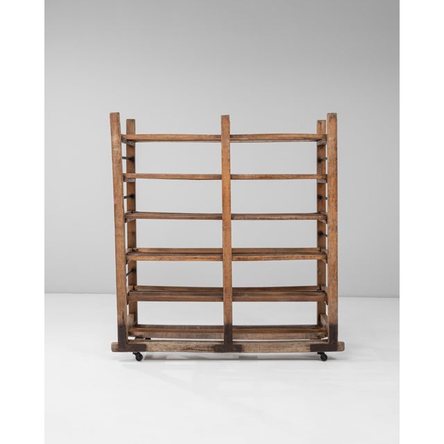 1930s French Industrial Bakery Rack on Wheels For Sale - Image 16 of 18