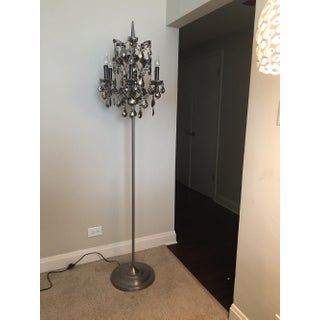 Restoration Hardware Rococo Iron & Crystal Floor Lamp For Sale