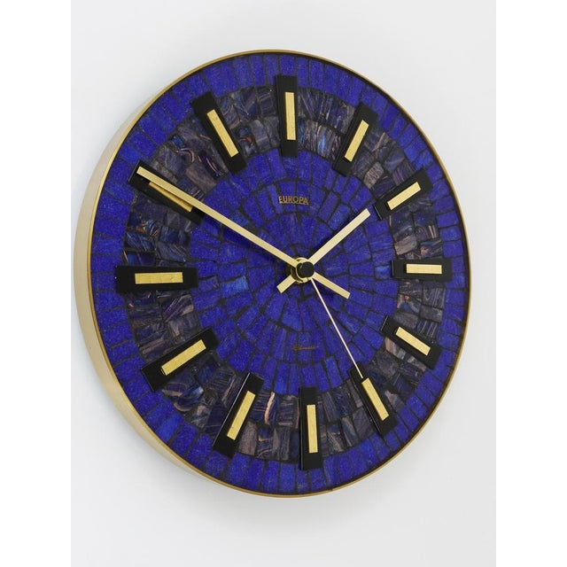 Modern German Blue Mosaic Wall Clock, 1950s For Sale - Image 10 of 18