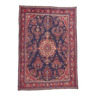 Late 20th Century Vintage Persian Mehraban Rug - 07'02 X 10'02 For Sale