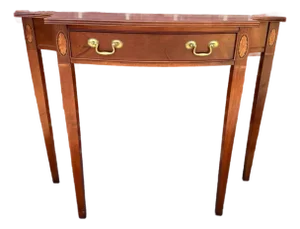 Late 20th Century Hammary Federal Style Solid Mahogany Inlaid Console Table
