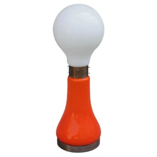 Orange & White Floor Lamp, 1960s For Sale