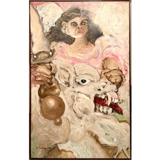 Diego Barboza, Large Venezuelan Expressionist Oil Painting Diego Barboza Latin American Master, 1988 For Sale