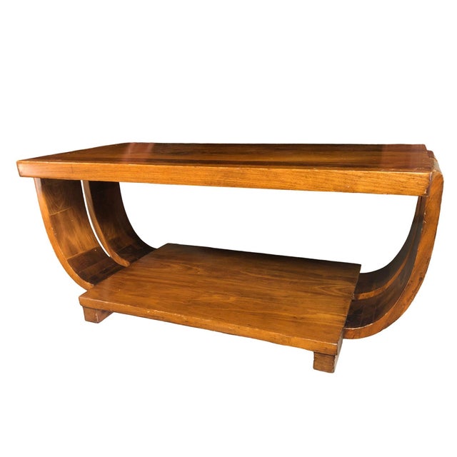 Art Deco 1930s Art Deco 2-Tier Mahogany Coffee Table by Brown Saltman Attributed to Gilbert Rohde For Sale - Image 3 of 8