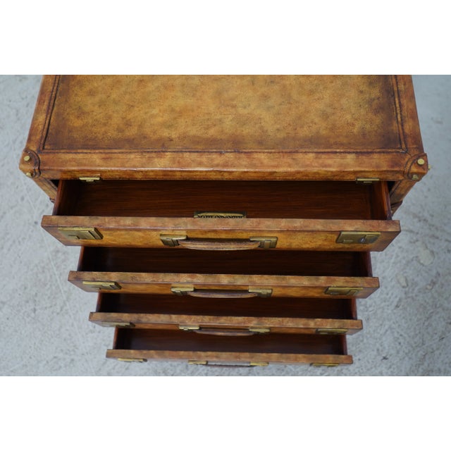 Maitland - Smith Maitland Smith Leather Luggage Chest Chiffonier For Sale - Image 4 of 12