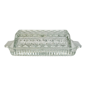 Vintage Pressed Glass Butter Dish