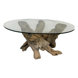 Vintage Driftwood Coffee Table 37" For Sale