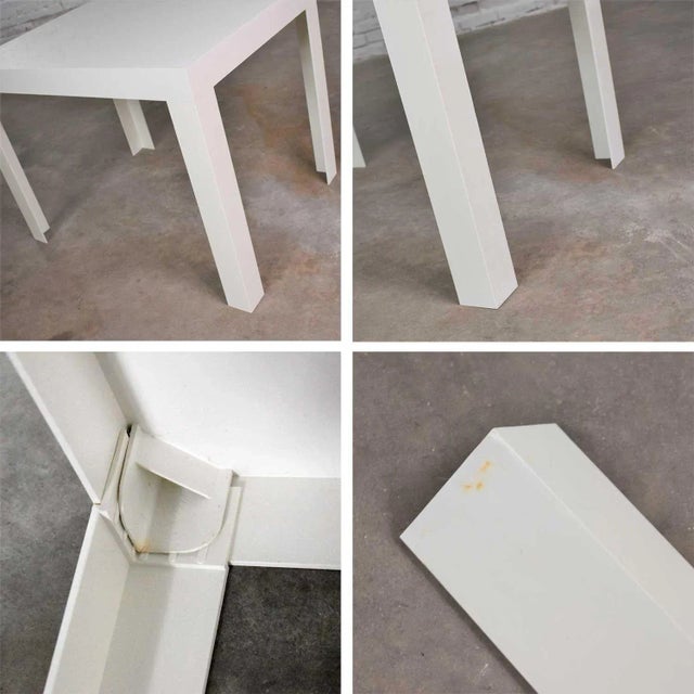 Vintage Modern White Molded Plastic Rectangular Parsons Style Side Table Style Syroco or Kartell For Sale - Image 10 of 13