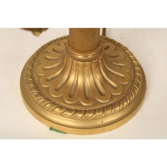 Metal Louis XVI Style Bronze Bouillotte Lamp With Tole Shade For Sale - Image 7 of 12