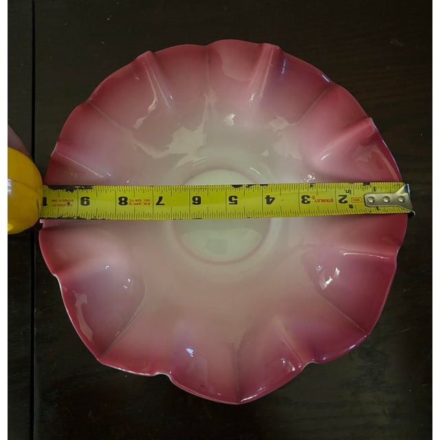 Antique Victorian Bridal Basket W/Hand Blown Glass Bowl. For Sale - Image 10 of 11