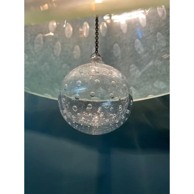 Metal Murano Glass Lantern Suspension attributed to Barovier & Toso, 1980s For Sale - Image 7 of 12