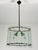 Nile green Murano glass and brass chandelier in the style of Fontana Arte Dates from the 1950s. Good condition. 2 E14...