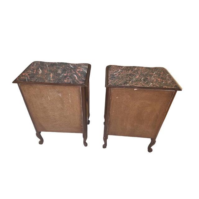 Black Pair of Vintage French Provincial Bedside Cabinets Nightstands For Sale - Image 8 of 12