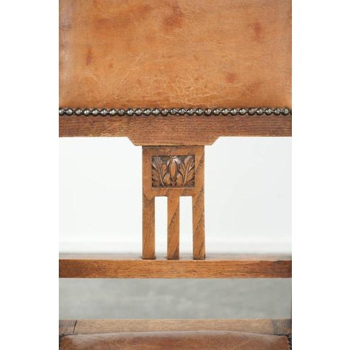 Art Nouveau Style Oak & Sheepskin Dining Chairs, Set of 4 For Sale - Image 13 of 16